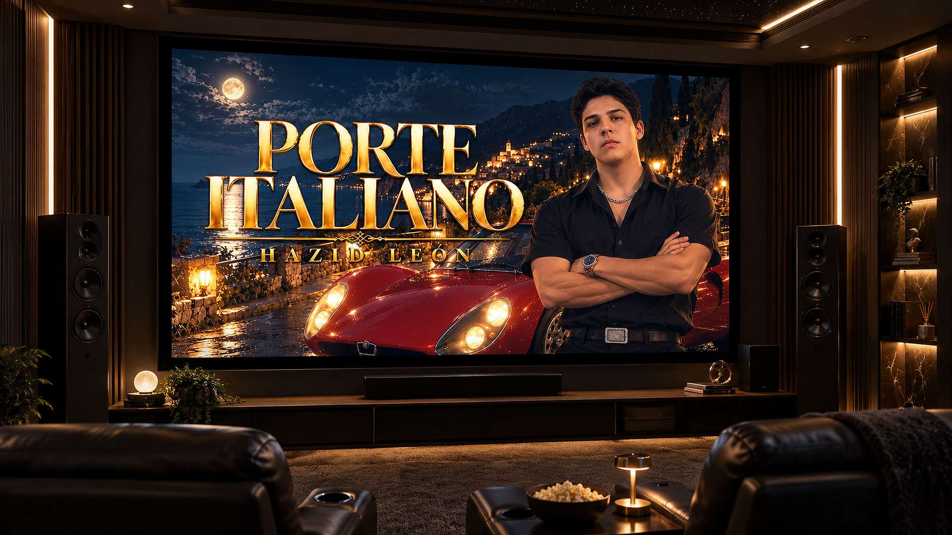 Porte Italiano cinematic AI music video for Hazid León in Culiacán
